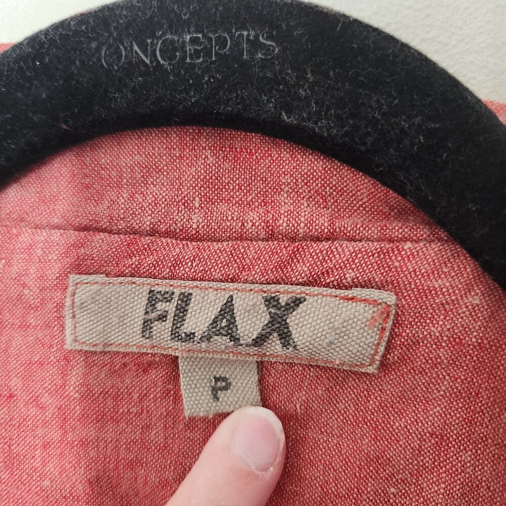 Flax Red Linen Button Front Blazer Jacket - image 4